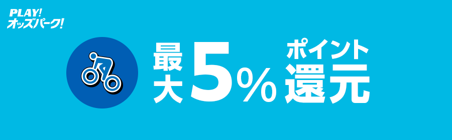 最大5%ポイント還元バナー（競輪）